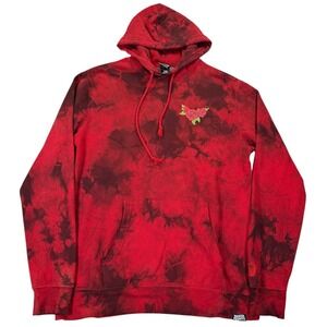 Broken Promises Hoodie Mens Large Red Excellent Tie Dye Rose Graphic Sweatshirt‎